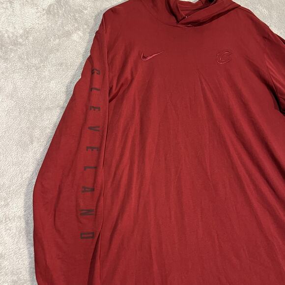 Cleveland Cavaliers Shirt Mens Large Red NBA Basketball Long Sleeve Nike Cotton - Picture 2 of 9